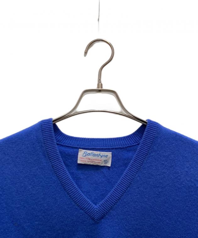BALLANTYNE カシミヤ100% 青 Vネック 長袖薄手セーター 中古・古着通販】BALLANTYNE (バランタイン) カシミヤVネックニット