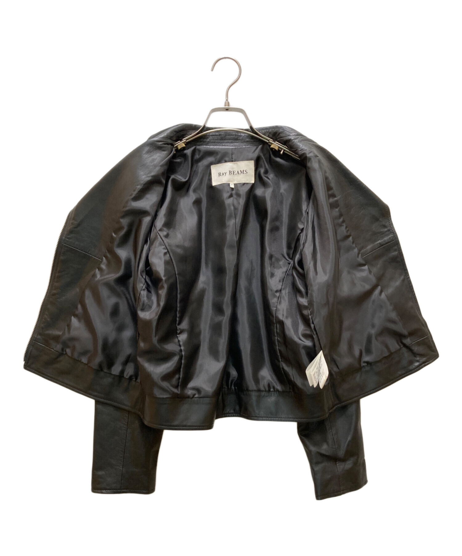 BEAMS 最高級ライン ラムレザー 羊革 ライダースジャケット ブラック L 中古・古着通販】RAY BEAMS (レイ ビームス) ラムレザーライダース