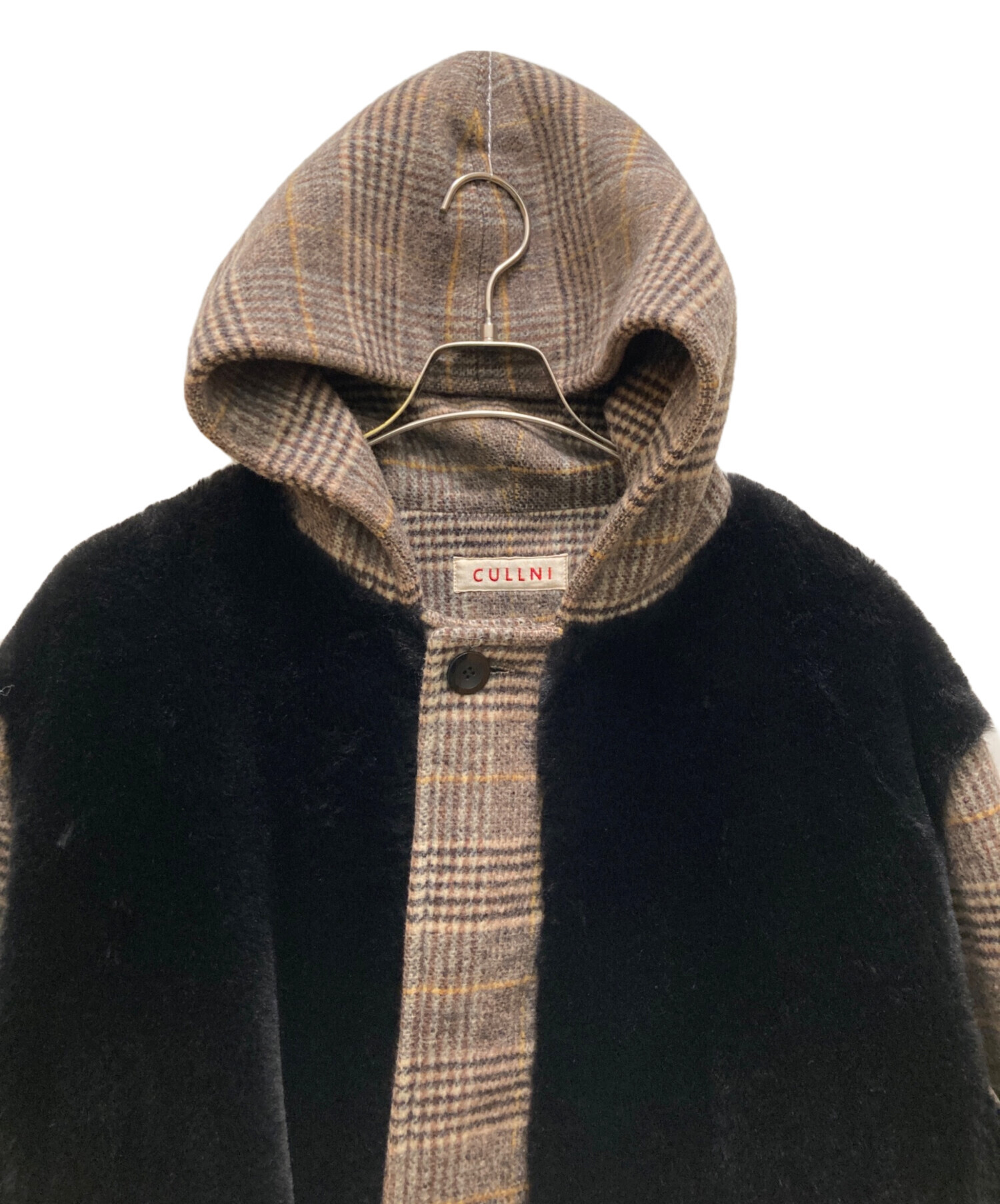 中古・古着通販】CULLNI (クルニ) チェックフードコート ベージュ