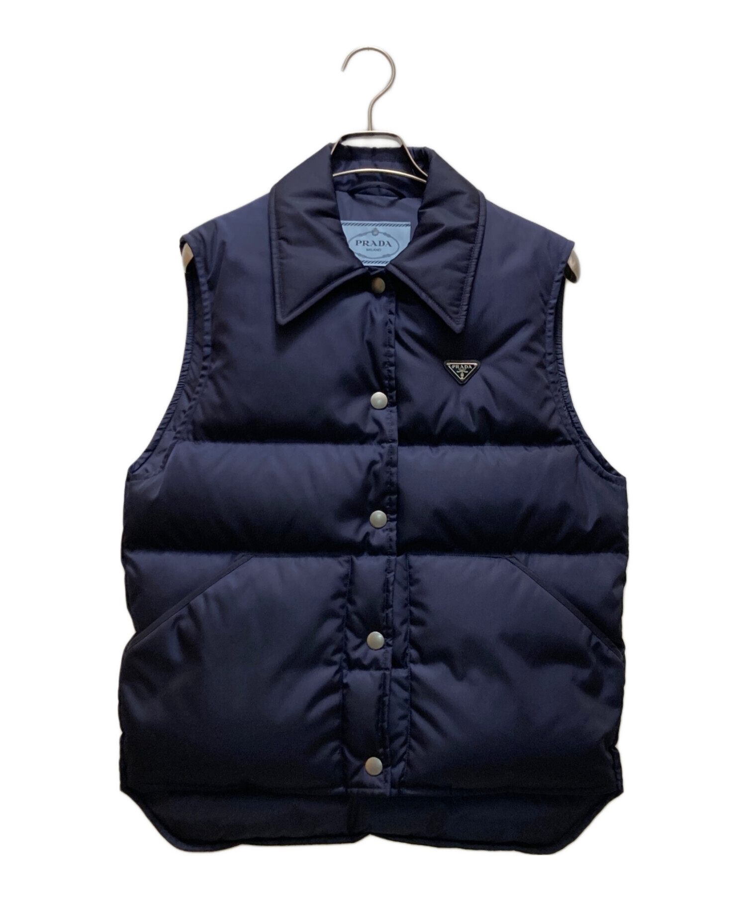 PRADA プラダ　ダウンベスト 中古・古着通販】PRADA (プラダ) リナイロン ダウンベスト ネイビー