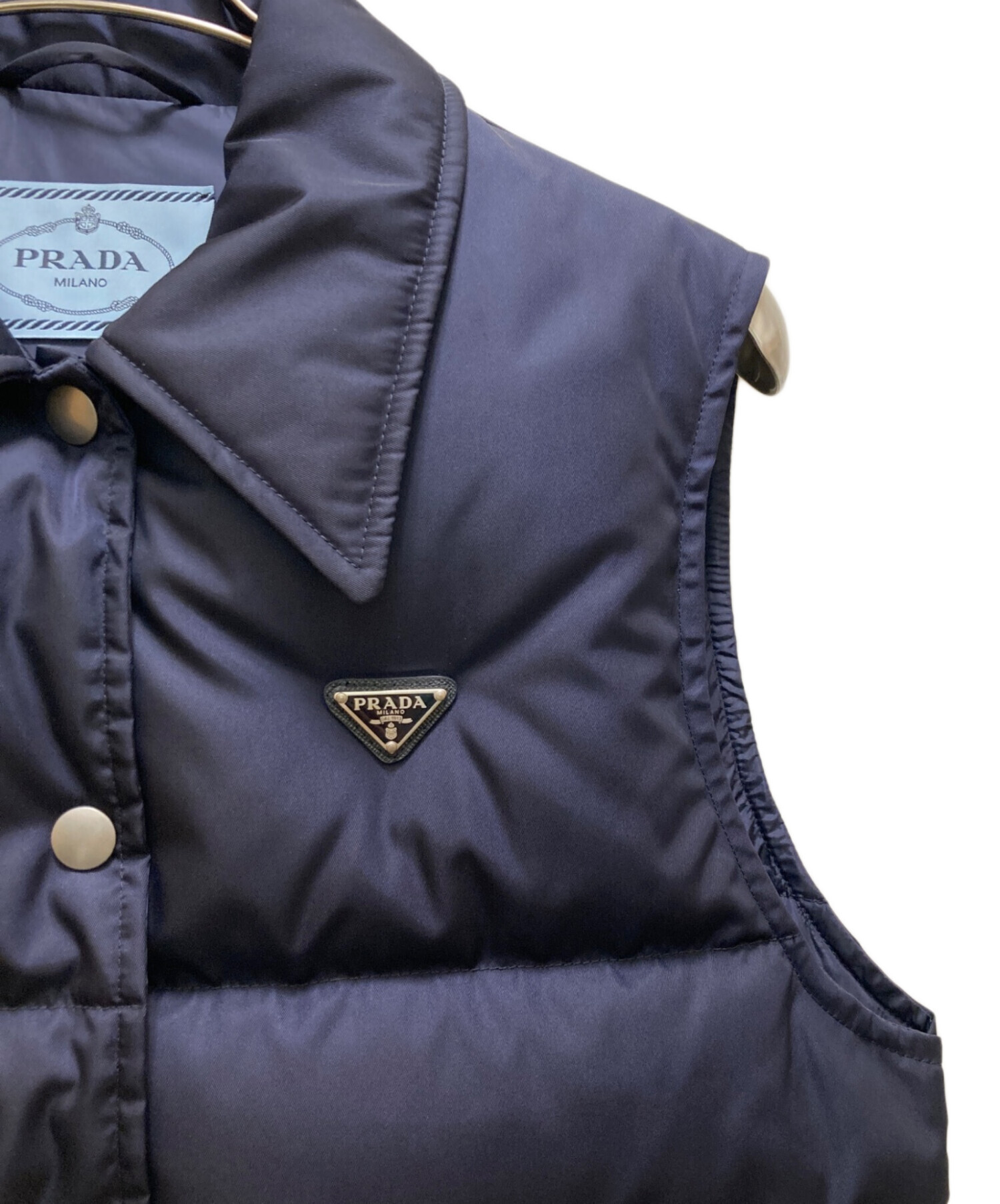 中古・古着通販】PRADA (プラダ) リナイロン ダウンベスト ネイビー
