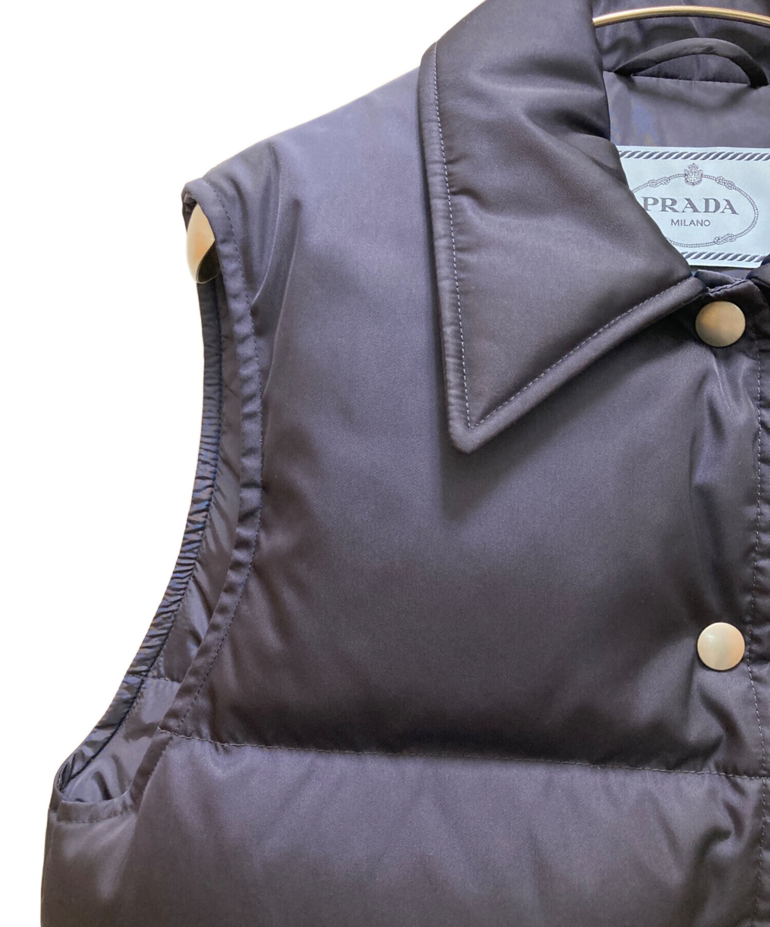 中古・古着通販】PRADA (プラダ) リナイロン ダウンベスト ネイビー