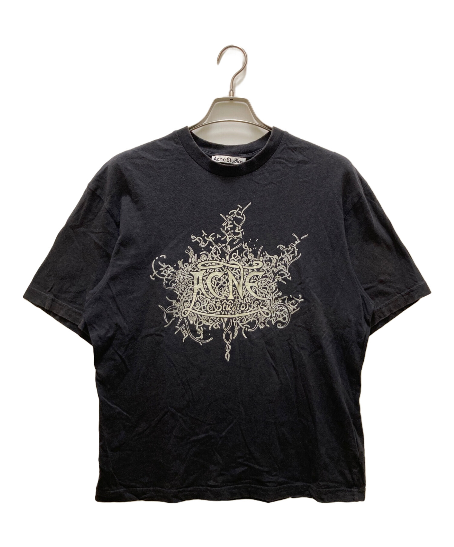 Acne Studios アクネストゥディオズ Tシャツ・カットソー S 黒 【古着】【中古】【送料無料】 中古・古着通販】Acne studios (アクネ ストゥディオズ) ロゴTシャツ