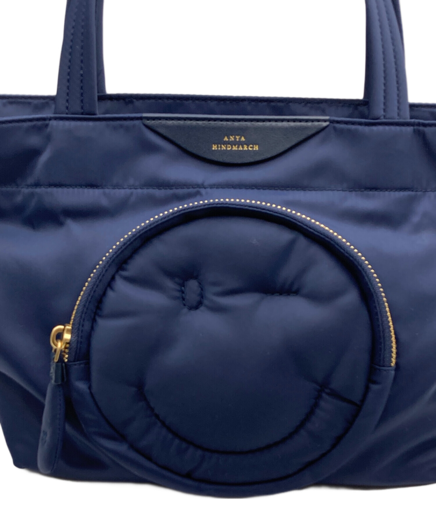 希少美品　ANYA HINDMARCHスマイリートートバッグ　ネイビー 中古・古着通販】ANYA HINDMARCH (アニヤ・ハインドマーチ) SMILLY