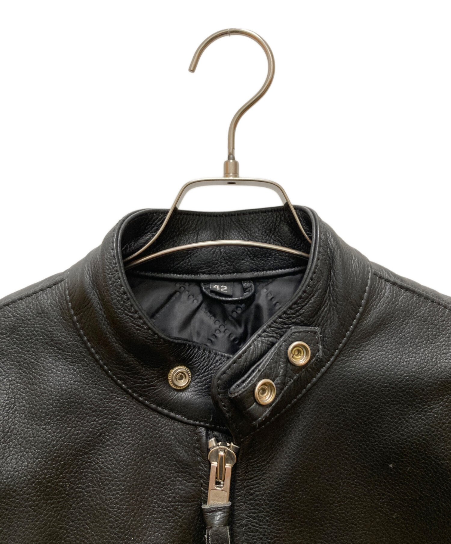 Freeclom フリークロム シングル ライダース ジャケット ブラック 42 中古・古着通販】Freeclom (フリークロム) シングルレザーライダース
