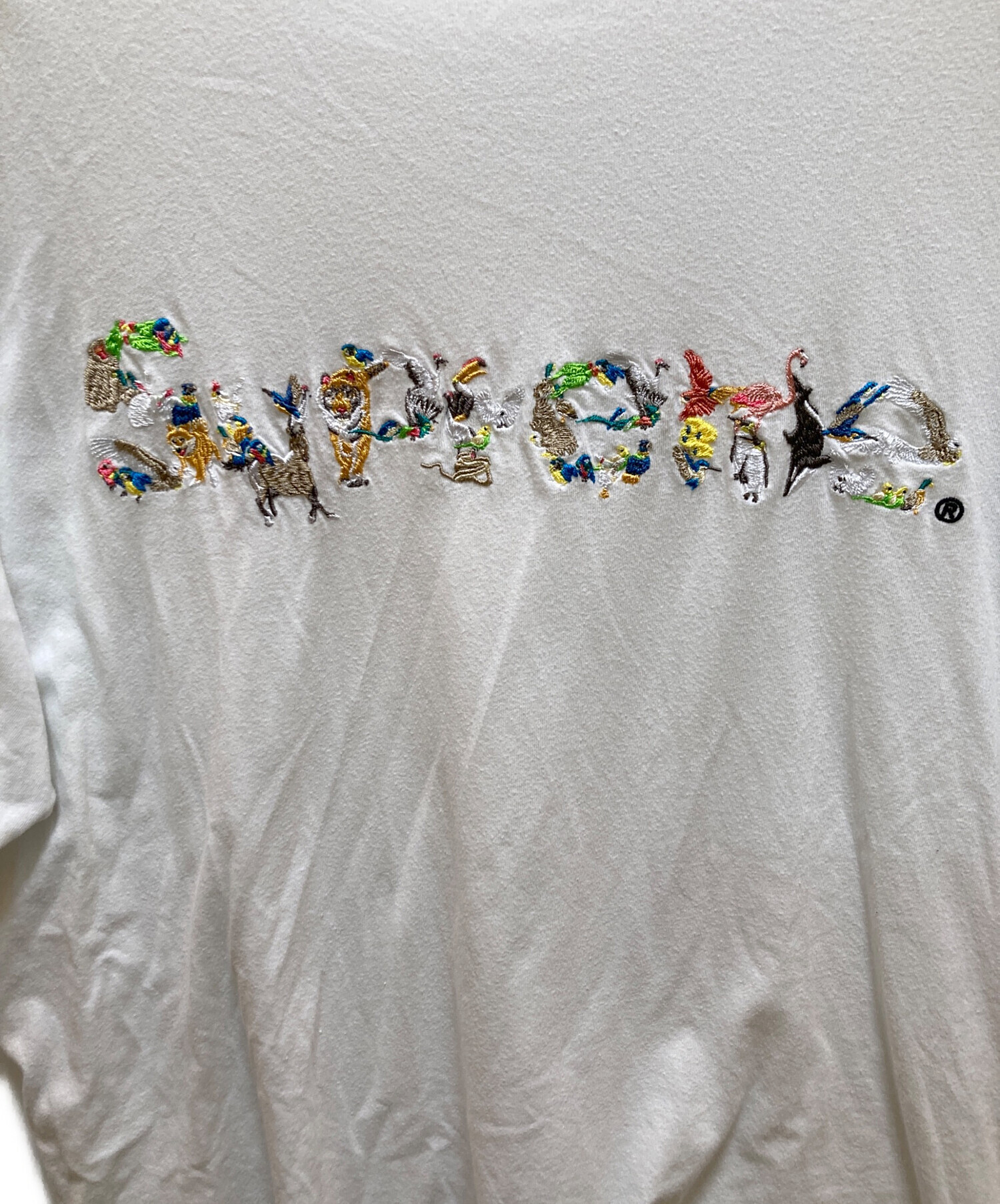 Supreme アニマル刺繍ロゴ Tシャツ グレー 中古・古着通販】Supreme (シュプリーム) アニマルキングダム 刺繍T