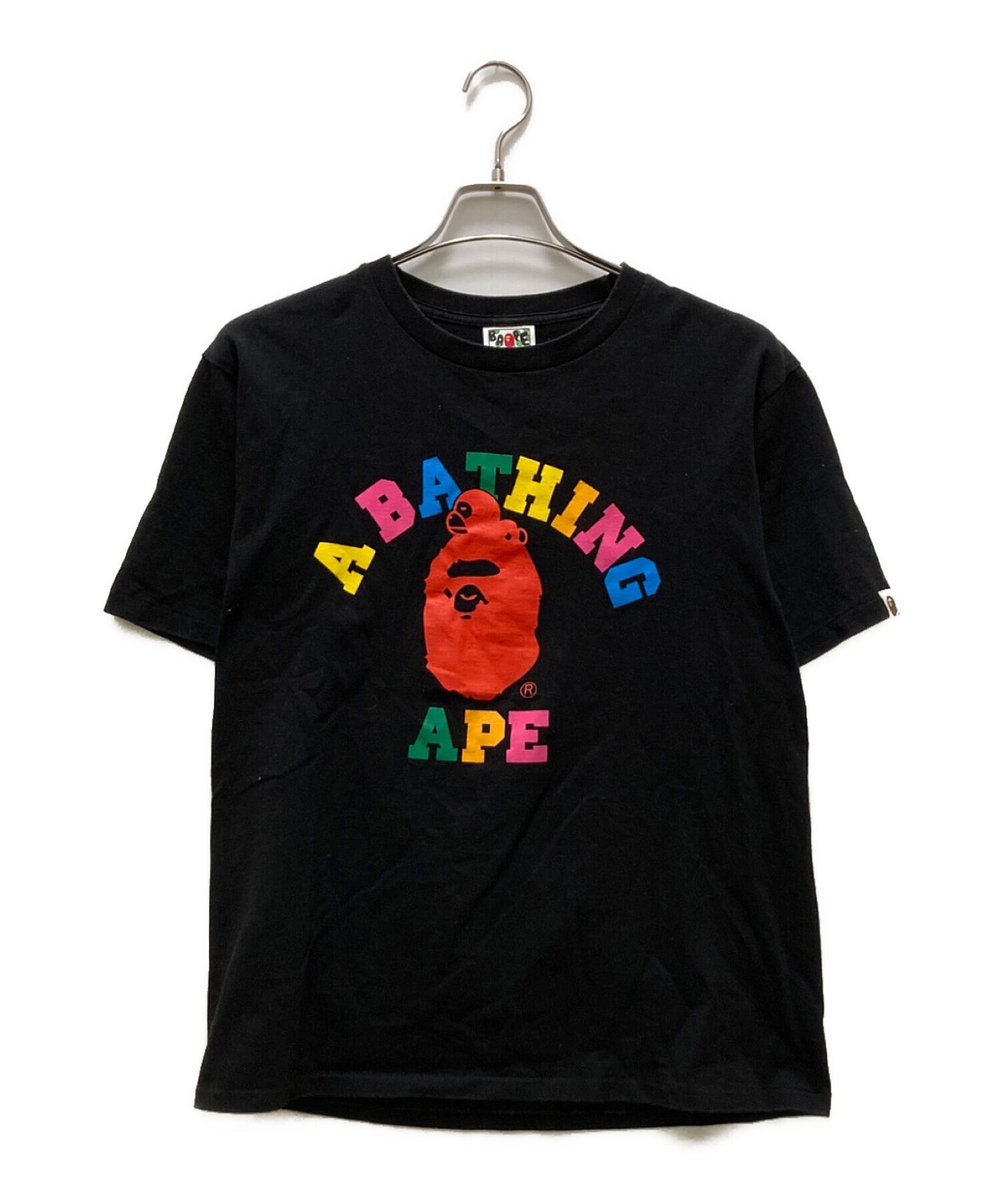 古着 A BATHING APE アベイシングエイプ 日本製 半袖 Tシャツ XS ブラック レディース A BATHING APE - アベイシングエイプ ロゴプリント 半袖 Tシャツ XS