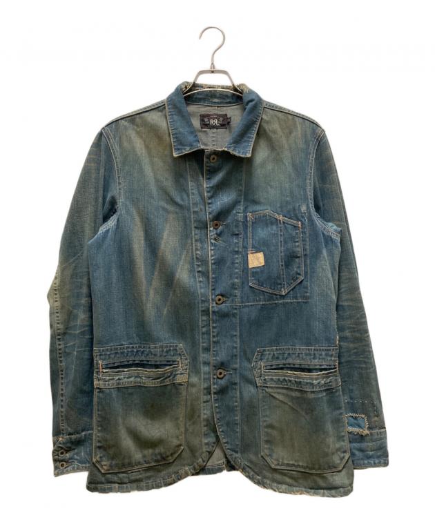 RRL デニムカバーオール　リペア&ダメージ加工 希少 RRL リペア加工 デニムカバーオール S ダメージ加工 ワーク