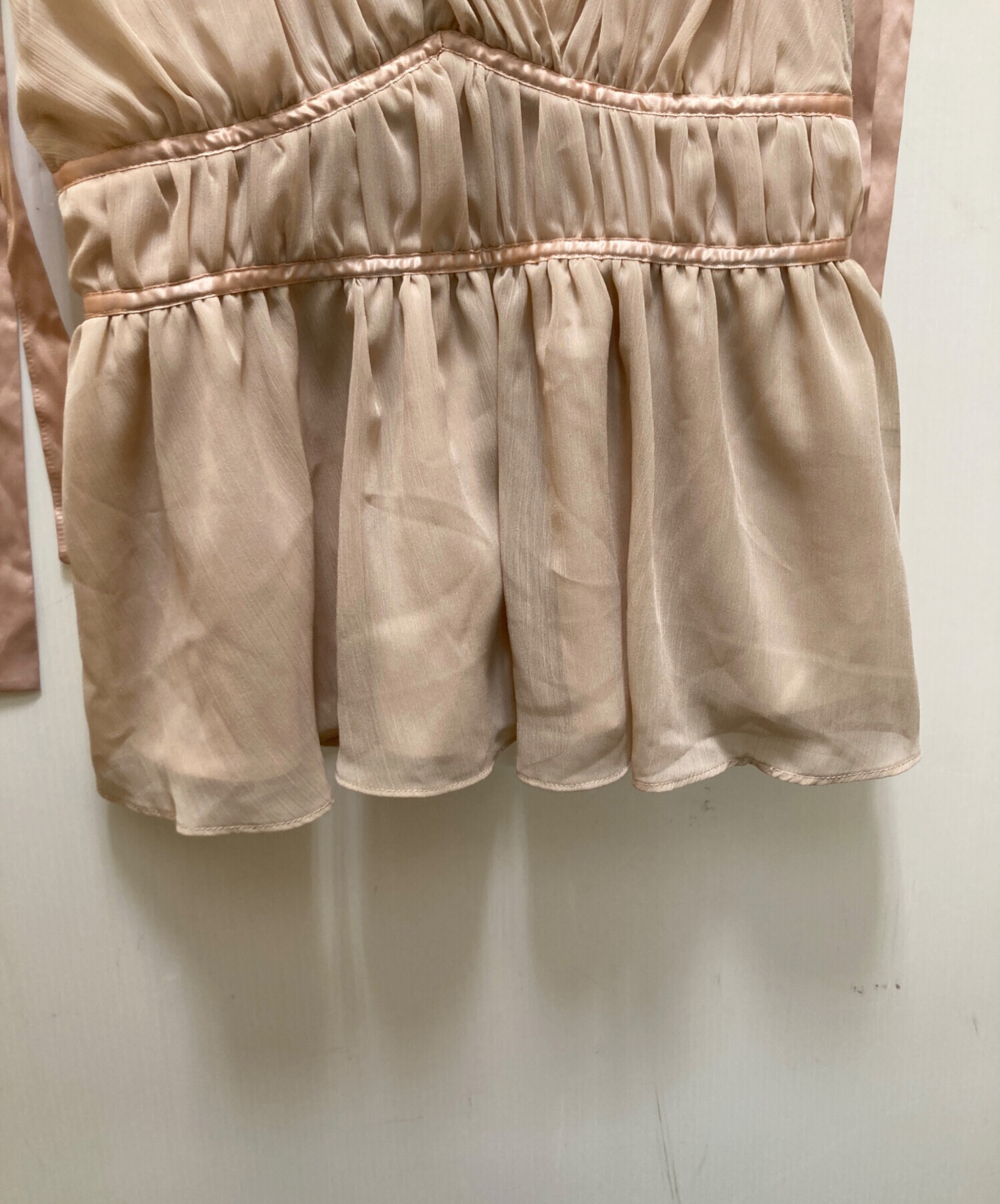 中古・古着通販】polaura (ポロ―ラ) ショルダーリボンシフォンブラウス