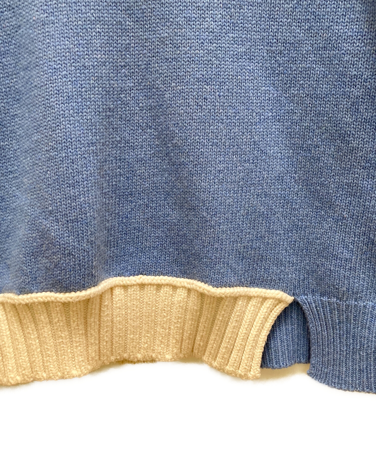 ア*レ様 Marni ニットセーター ライトブルー・オレンジ 中古・古着通販】MARNI (マルニ) デザインニット ホワイト×ブルー