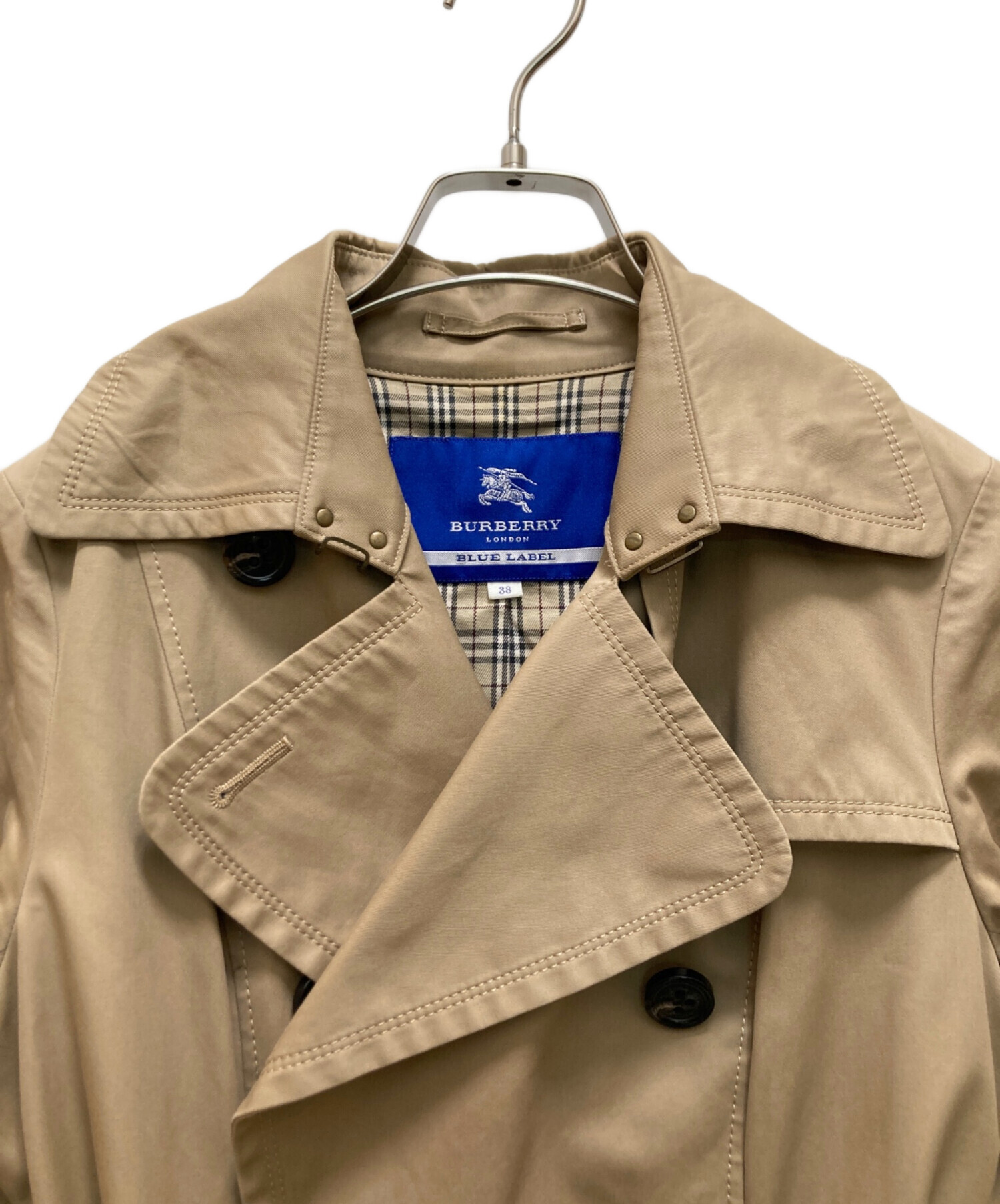 BURBERRY BLUE LABEL トレンチコート ベージュ ノバチェック 中古・古着通販】BURBERRY BLUE LABEL (バーバリー ブルー レーベル