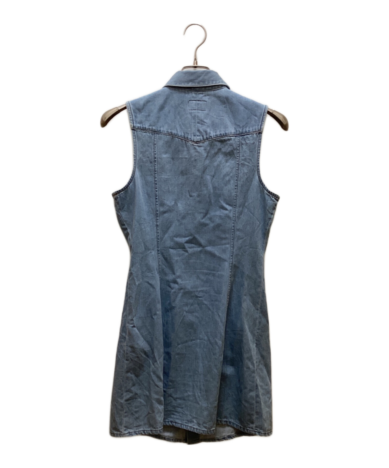 中古・古着通販】DIESEL (ディーゼル) DE-GLO-F デニムノースリ-ブ