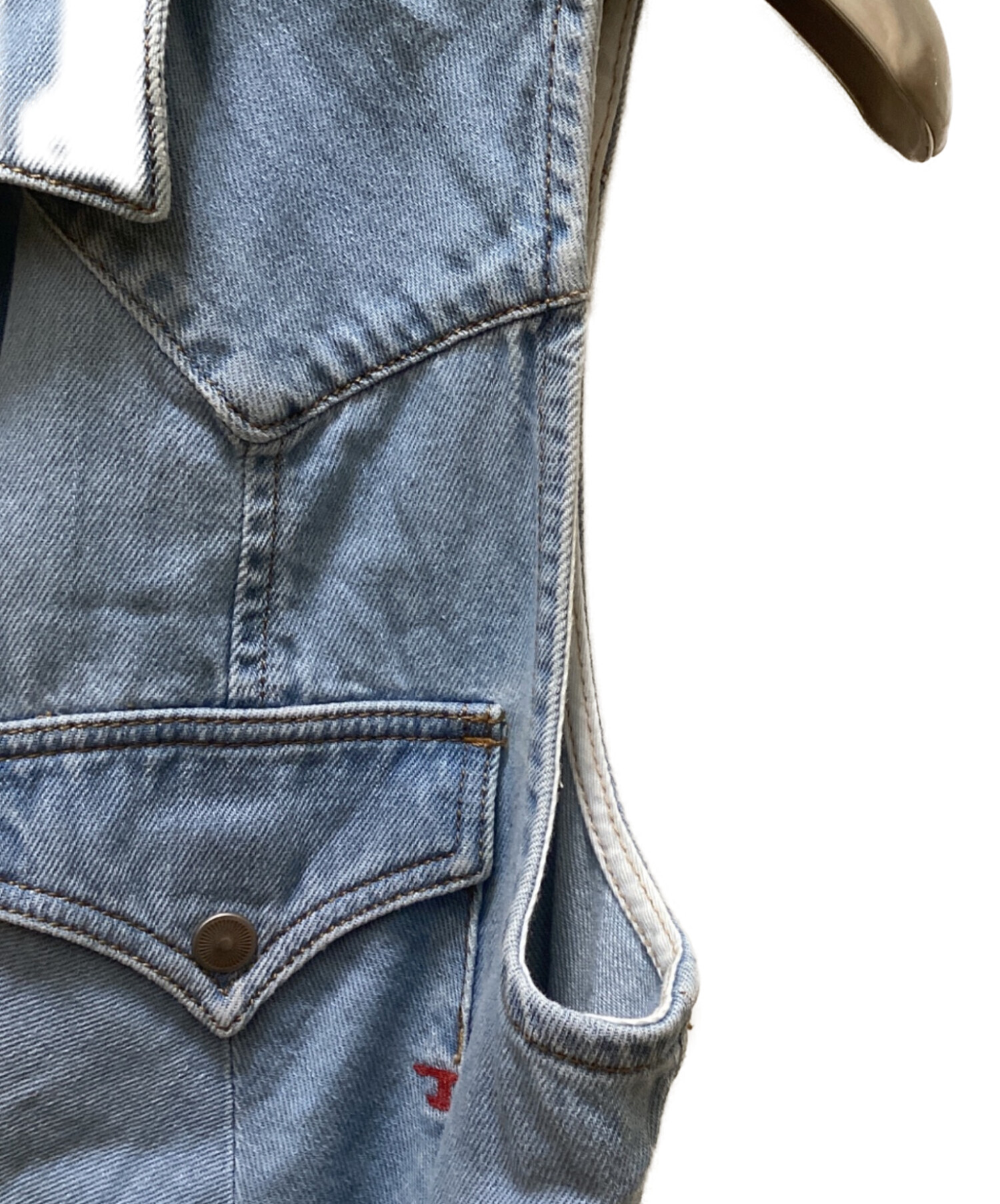 中古・古着通販】DIESEL (ディーゼル) DE-GLO-F デニムノースリ-ブ