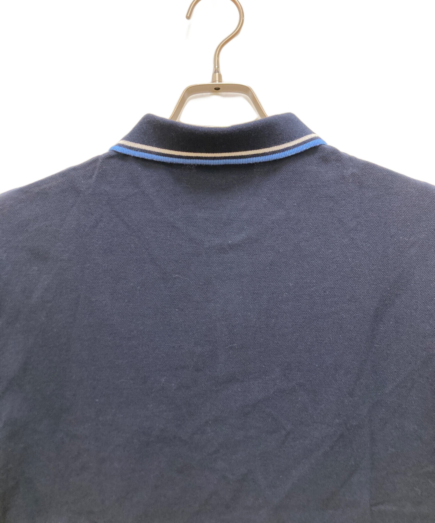 中古・古着通販】PRADA (プラダ) ラバーロゴ鹿の子ポロシャツ ネイビー