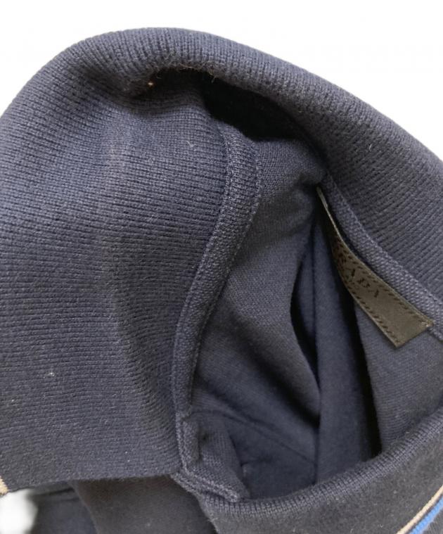 中古・古着通販】PRADA (プラダ) ラバーロゴ鹿の子ポロシャツ ネイビー