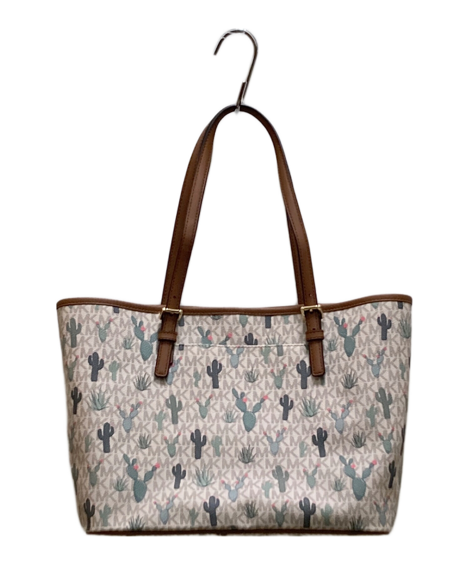 【中古】MICHAEL KORS　マイケル・コース　35H3GM9M6L　ハンドバッグ　PVCレザー　ブラック×ブラウン＿s-0911-r23＿s23＿s-0912-r23 中古・古着通販】MICHAEL KORS (マイケル・コース) 総柄PVCトート