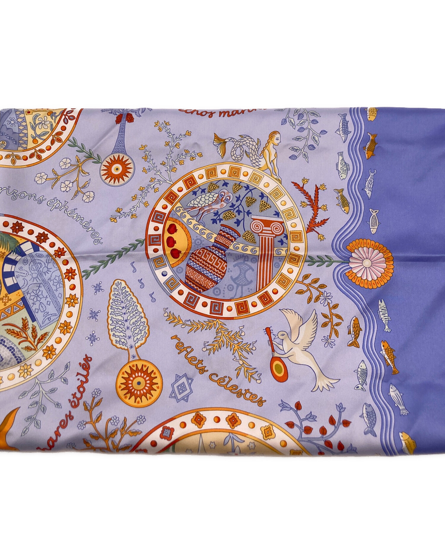 中古・古着通販】HERMES (エルメス) カレ90 地中海の港町 ブルー