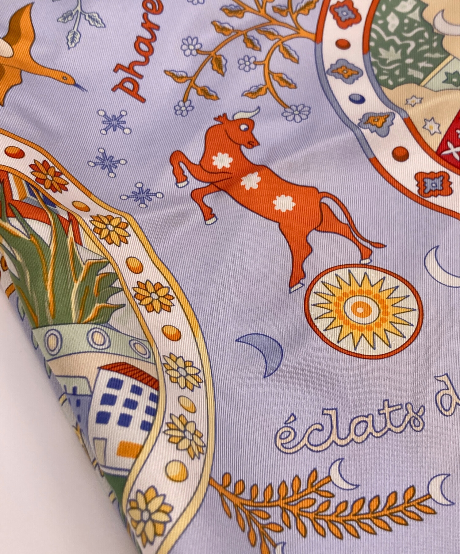 中古・古着通販】HERMES (エルメス) カレ90 地中海の港町 ブルー