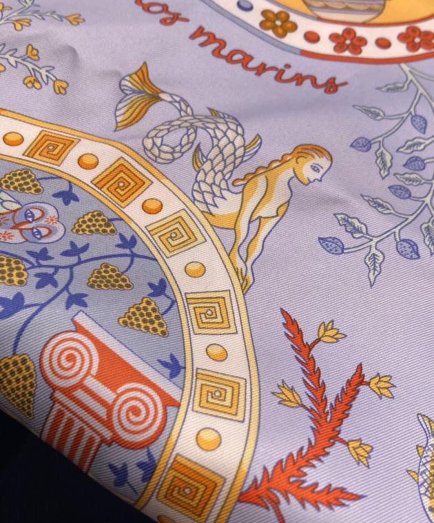 中古・古着通販】HERMES (エルメス) カレ90 地中海の港町 ブルー