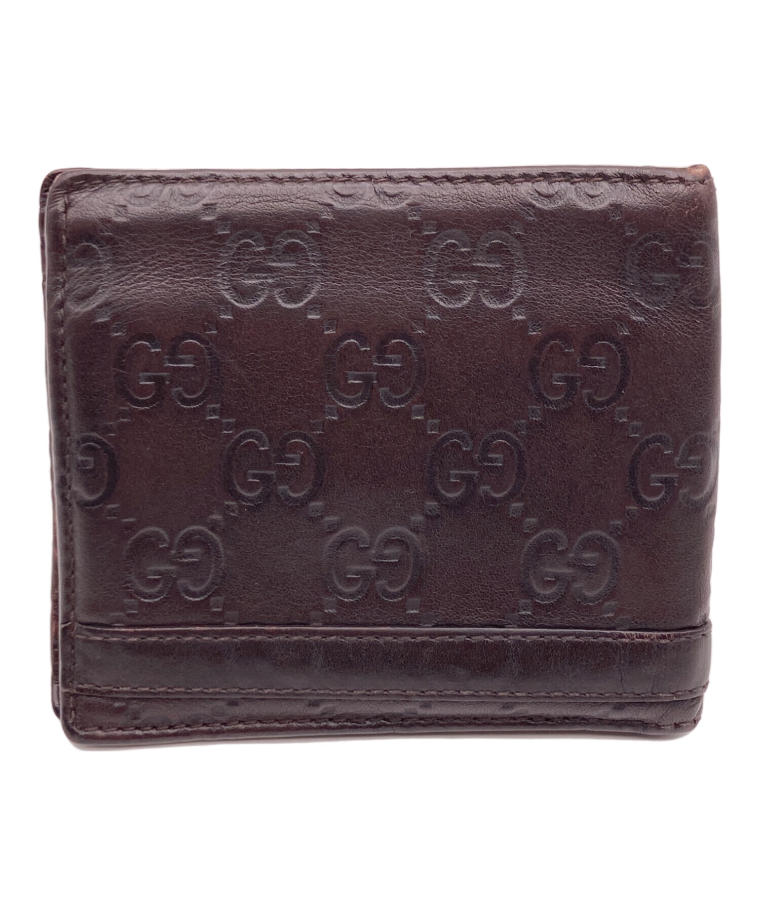 中古・古着通販】GUCCI (グッチ) 2つ折り財布 ブラウン｜ブランド