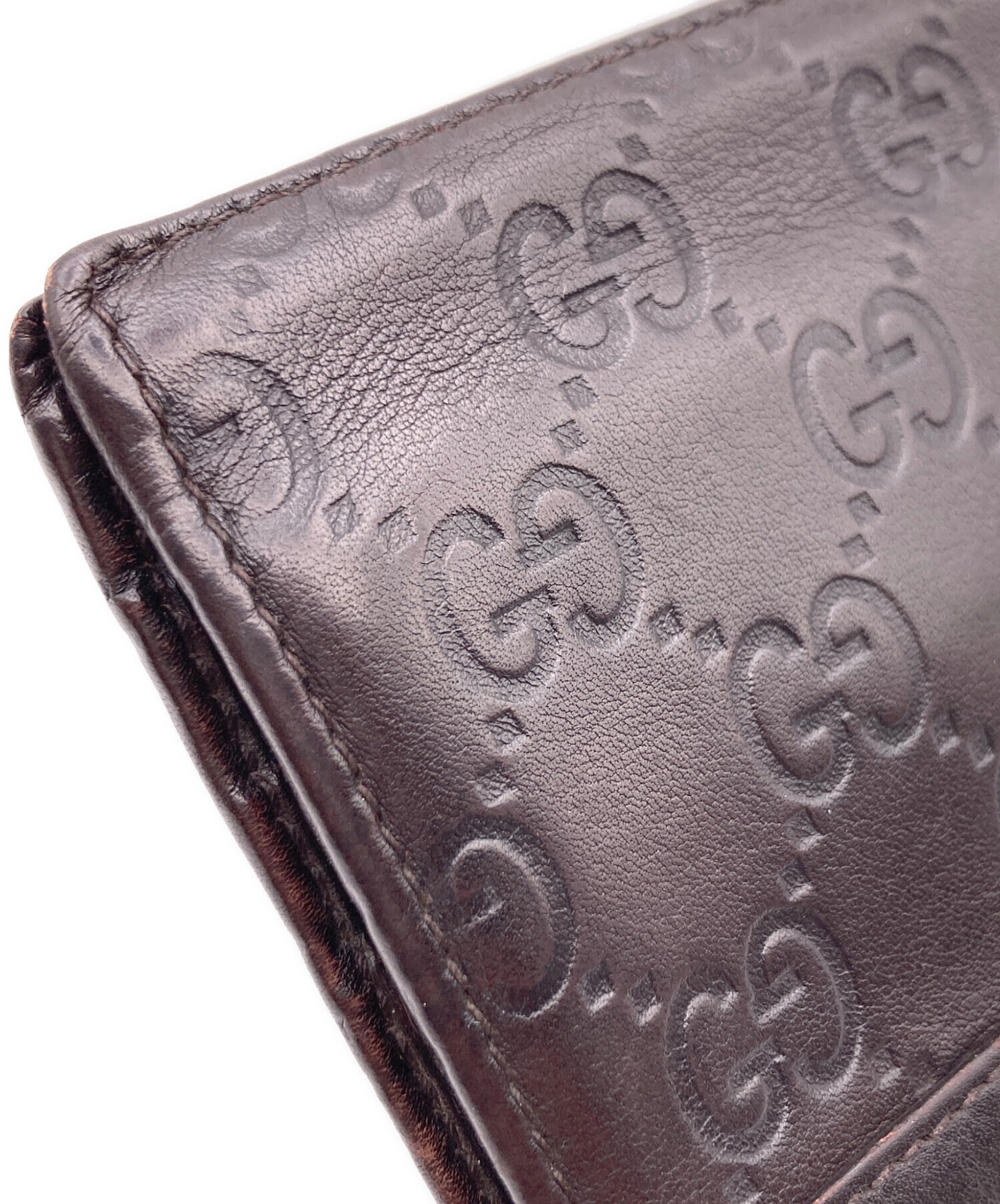 中古・古着通販】GUCCI (グッチ) 2つ折り財布 ブラウン｜ブランド