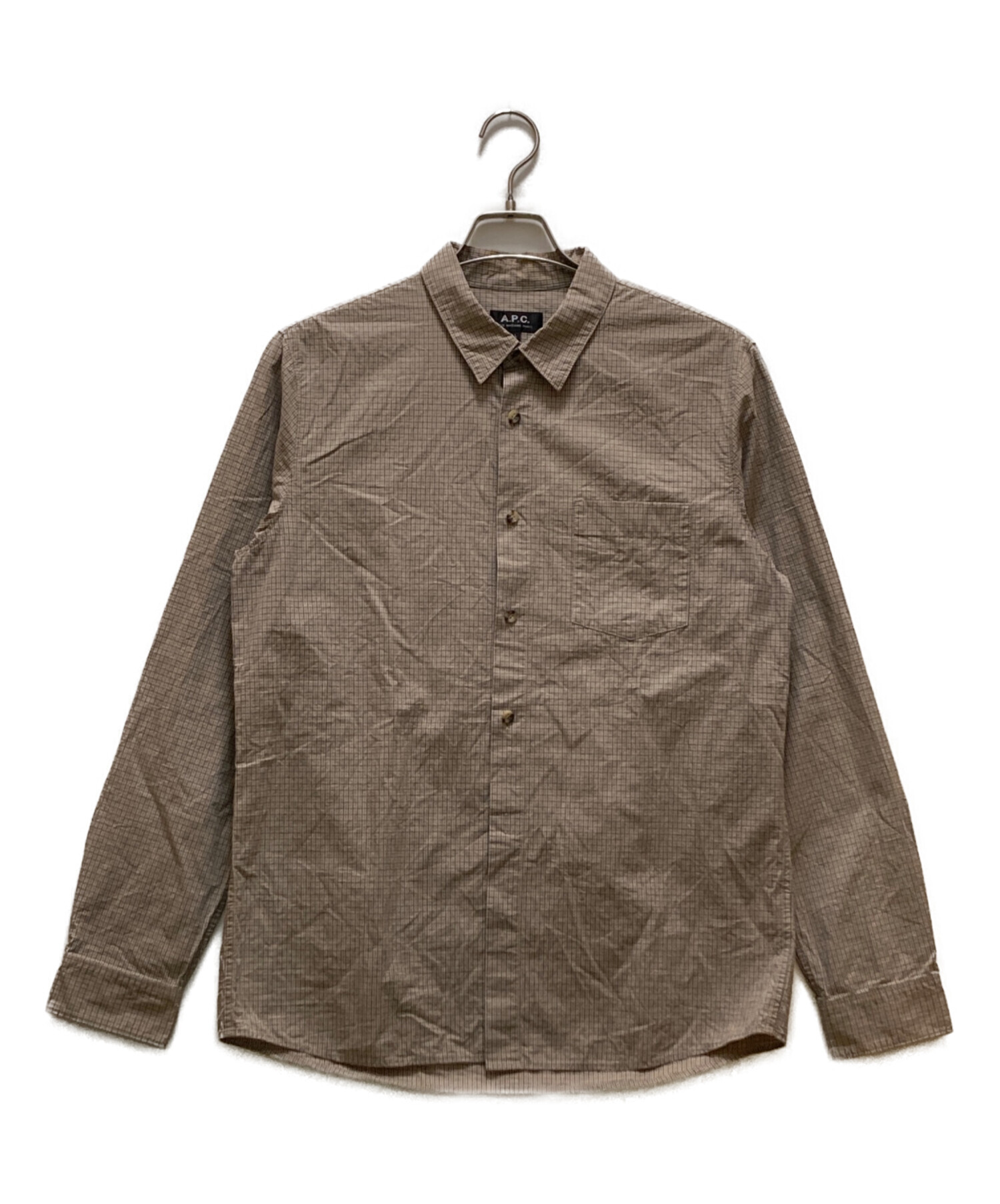 中古・古着通販】A.P.C. (アーペーセー) チェックシャツ ベージュ
