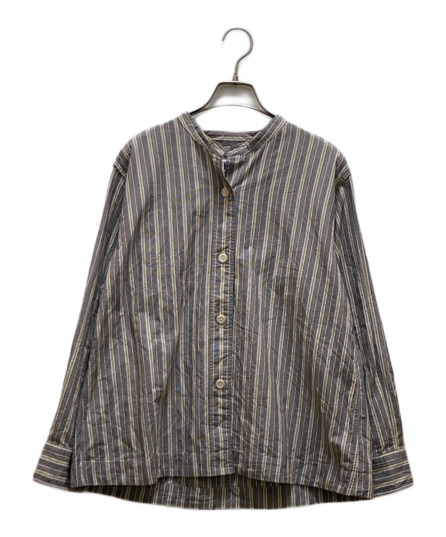 ストライプ mhl. シャツ エムエイチエル MHL VINTAGE COMPACT COTTON STRIPE BLUE - ファッション通販