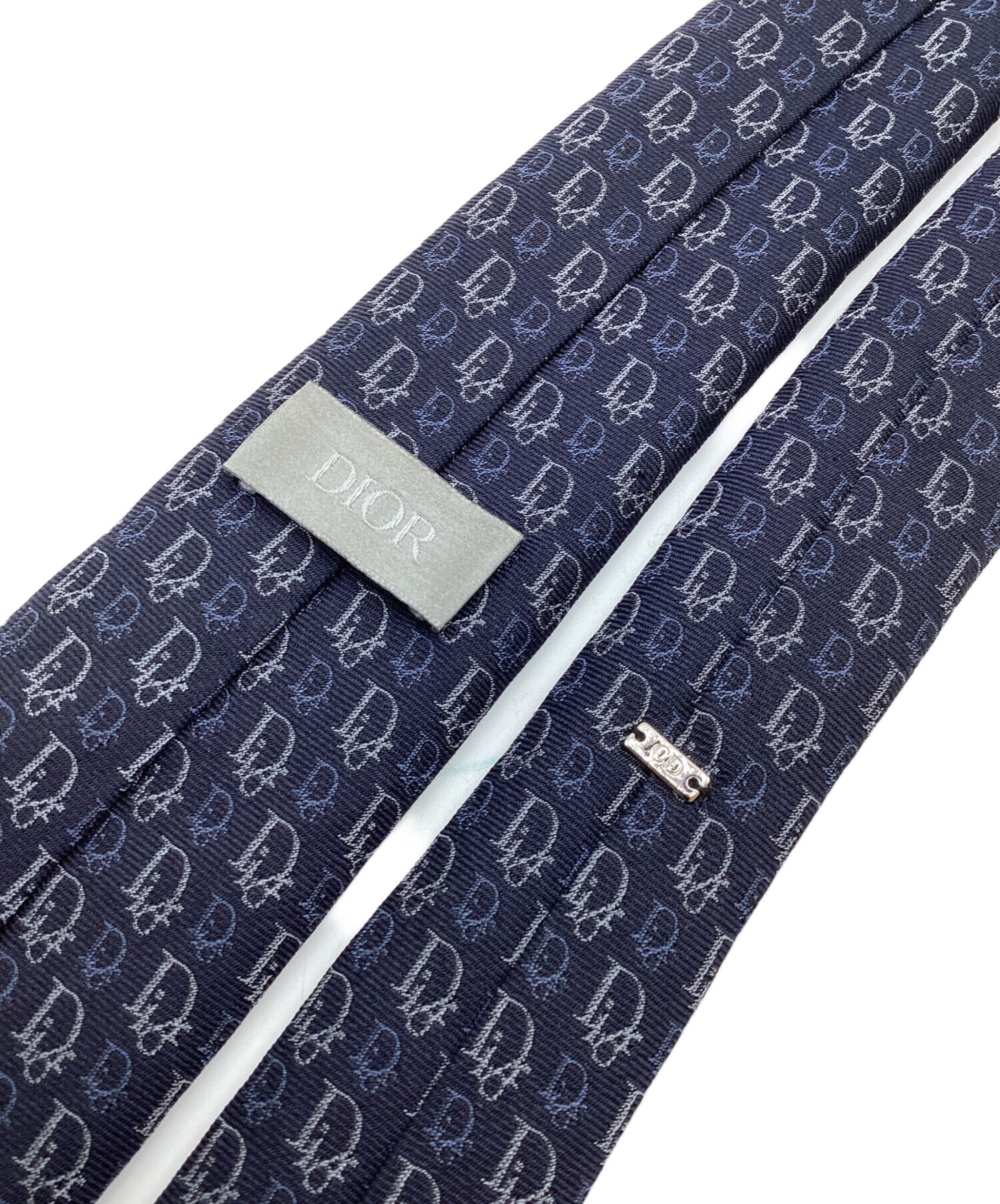 中古・古着通販】Dior (ディオール) ロゴ総柄ネクタイ ネイビー サイズ 中古・古着通販】Dior (ディオール) ロゴ総柄ネクタイ ネイビー サイズ