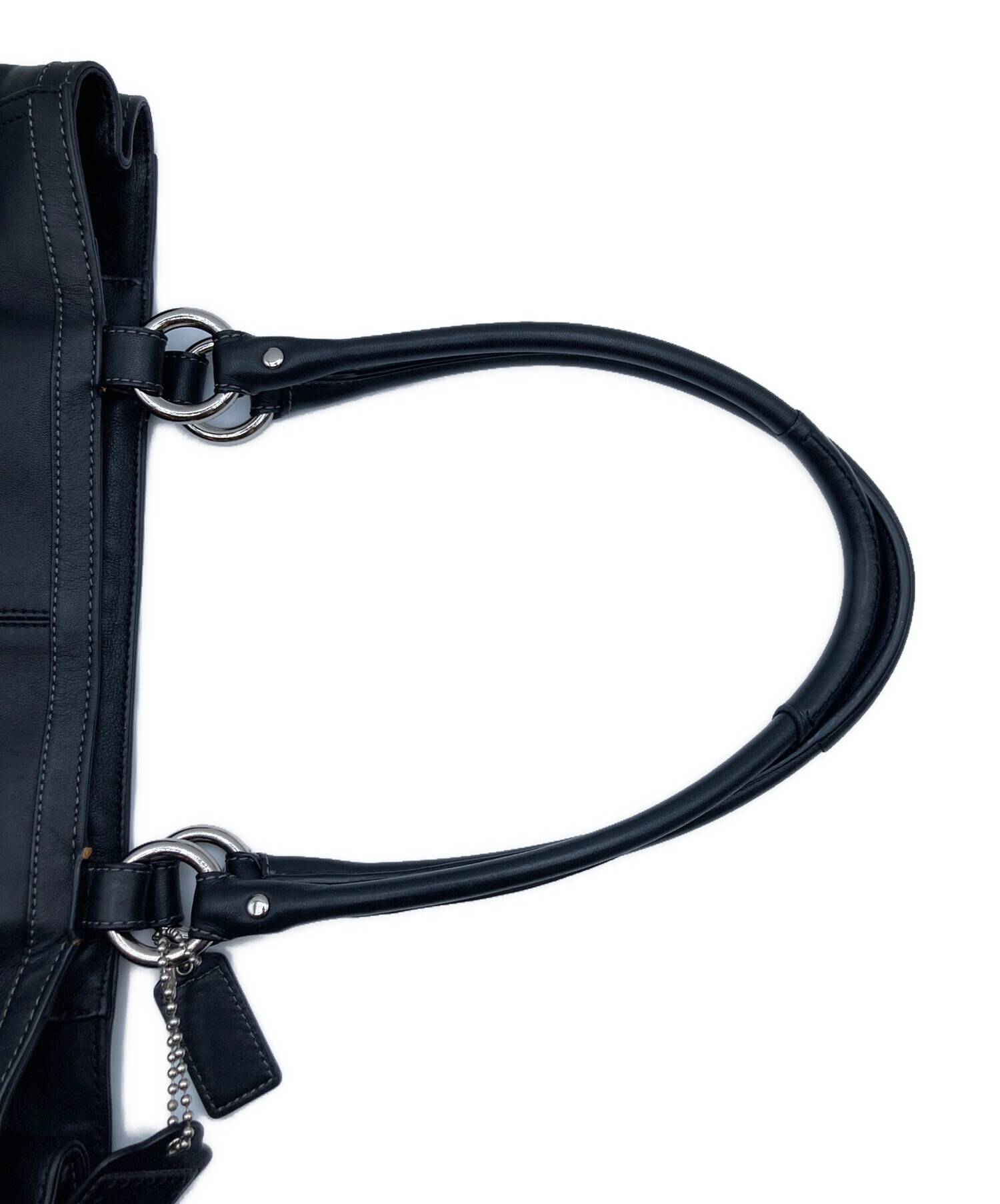 中古・古着通販】COACH (コーチ) レザートートバッグ ブラック