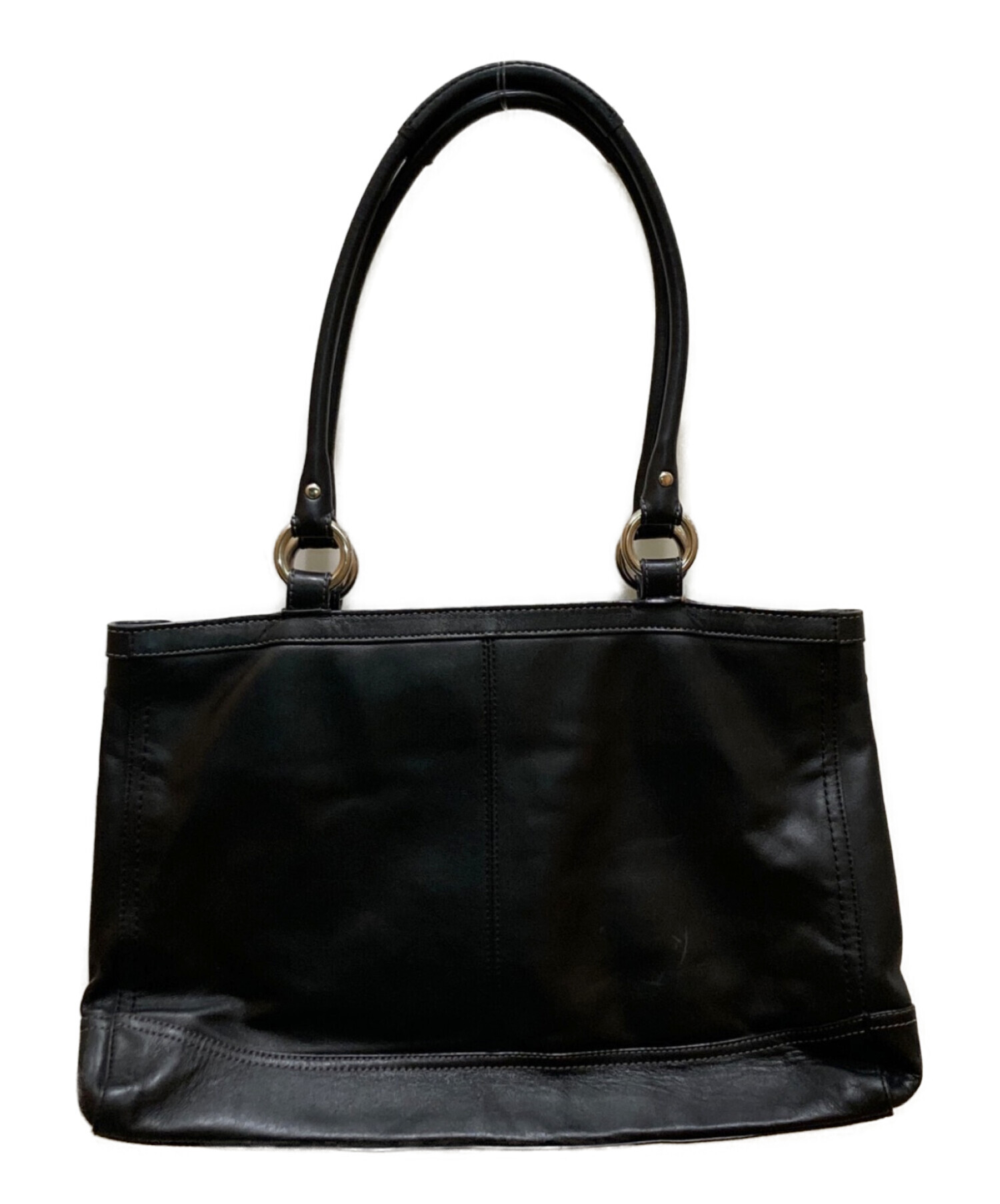 中古・古着通販】COACH (コーチ) レザートートバッグ ブラック