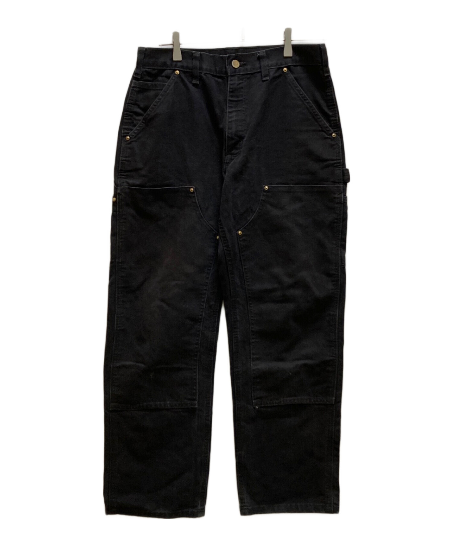 中古・古着通販】CarHartt (カーハート) ブラックダブルニーパンツ