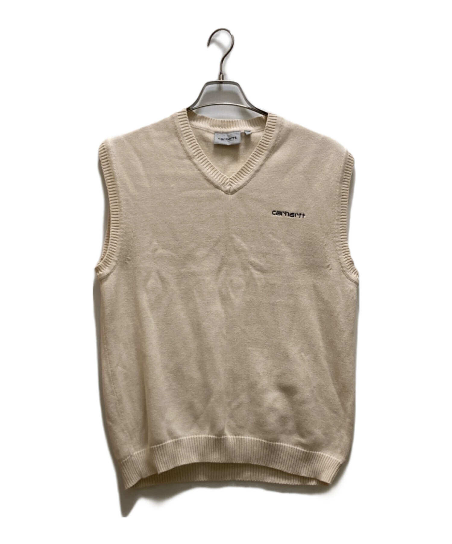 carhartt アイボリー Vネックニットベスト L カーハート 中古・古着通販】CarHartt (カーハート) Vネックニットベスト ベージュ