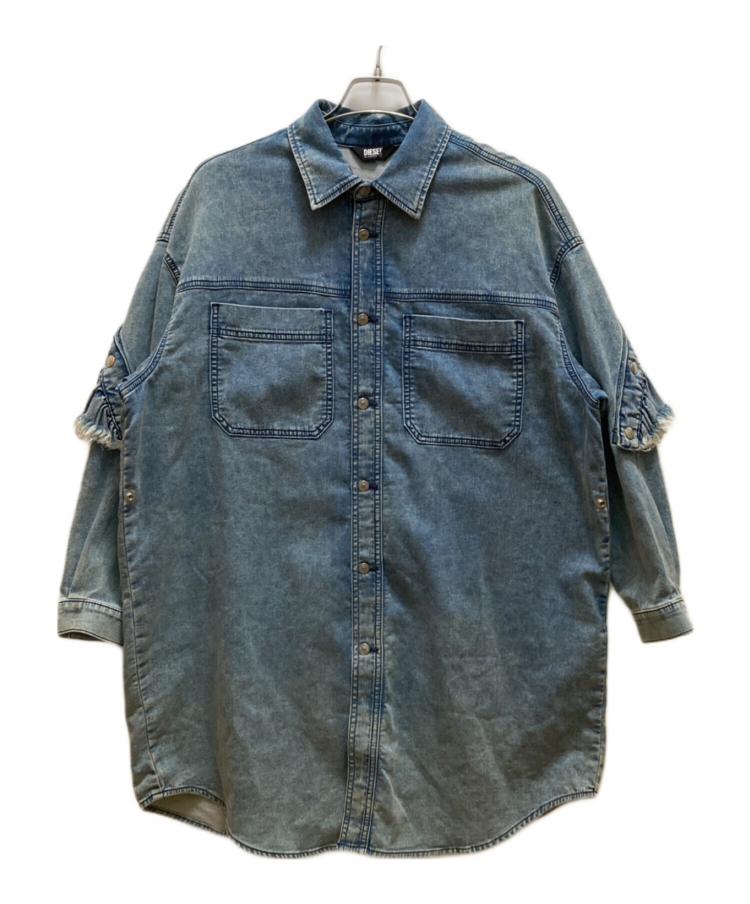 美品　DIESEL ジョグジーンズジップアップフリルワンピース　デニム 中古・古着通販】DIESEL (ディーゼル) ジョグジーンズデニムフリル