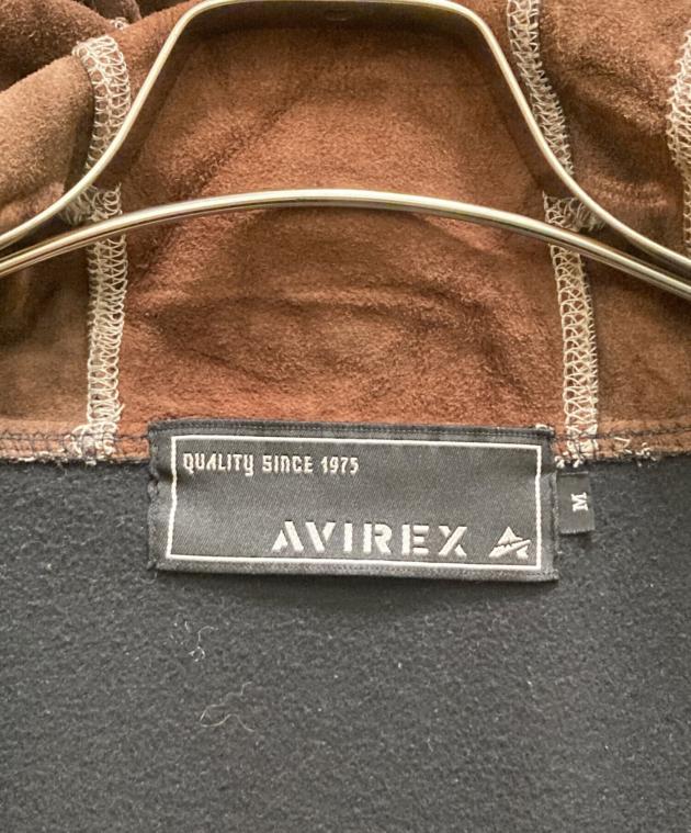 中古・古着通販】AVIREX (アヴィレックス) ゴートレザー切替フーデッド