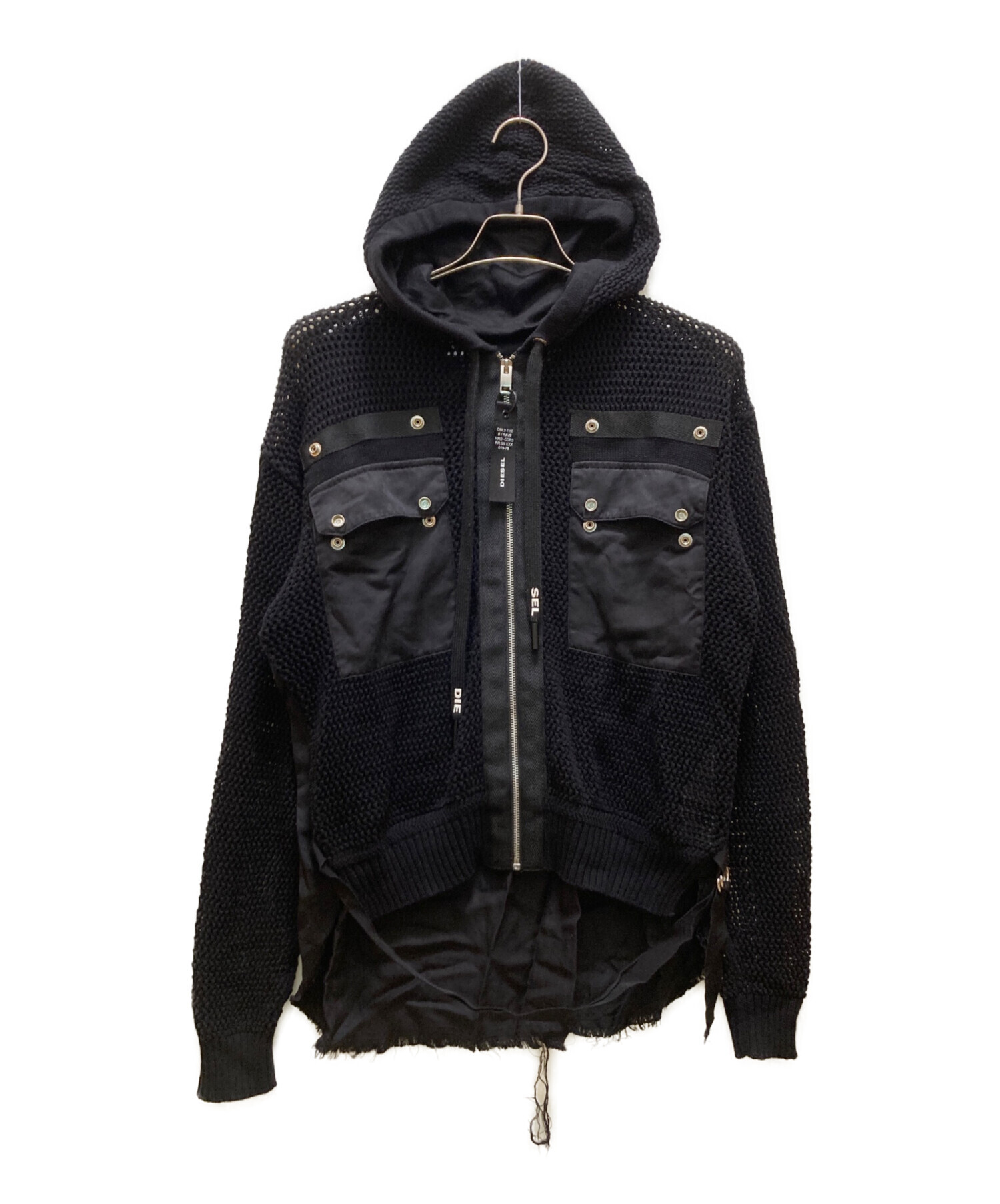 中古・古着通販】DIESEL (ディーゼル) フード付きメッシュジップアップ