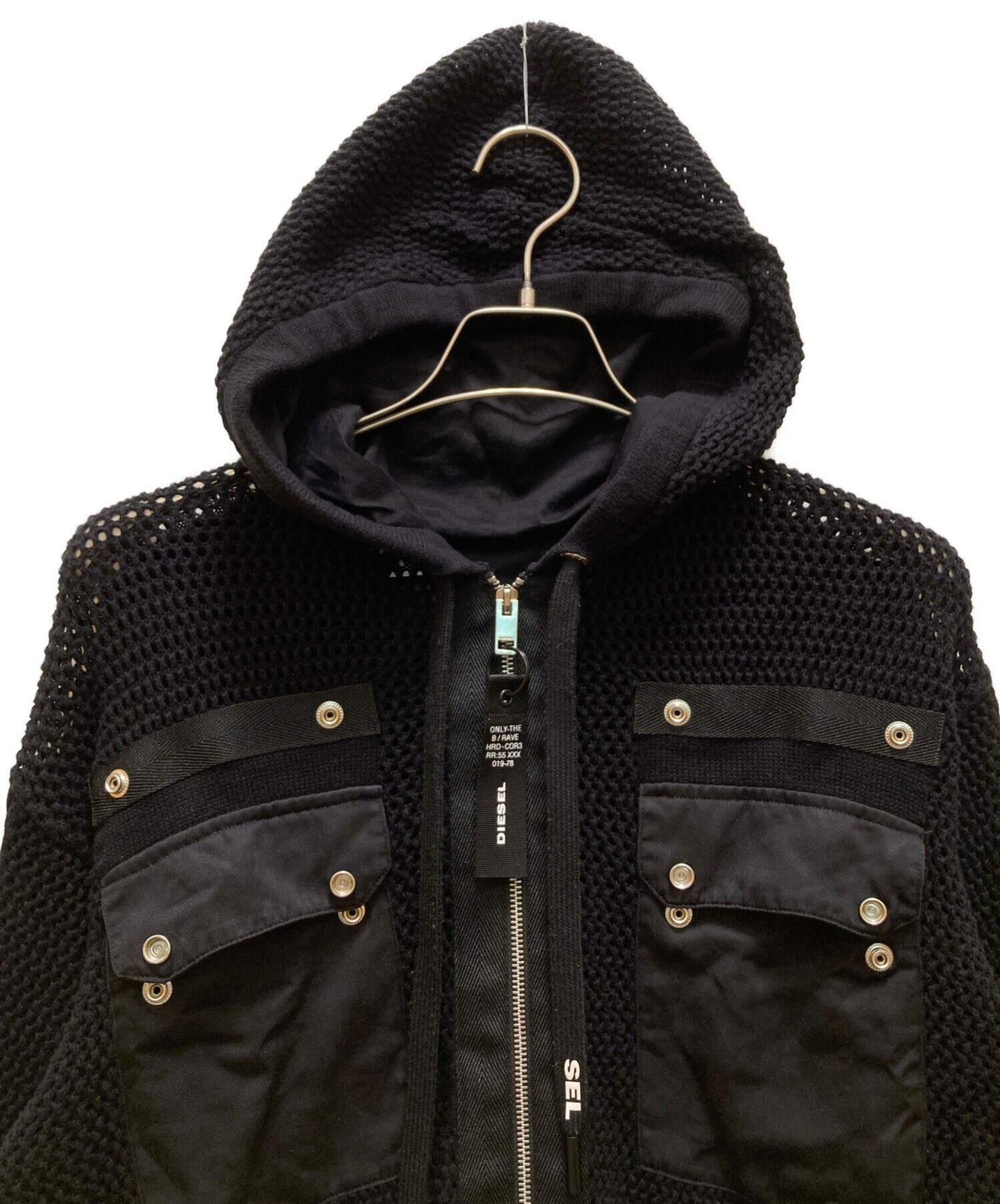 中古・古着通販】DIESEL (ディーゼル) フード付きメッシュジップアップ