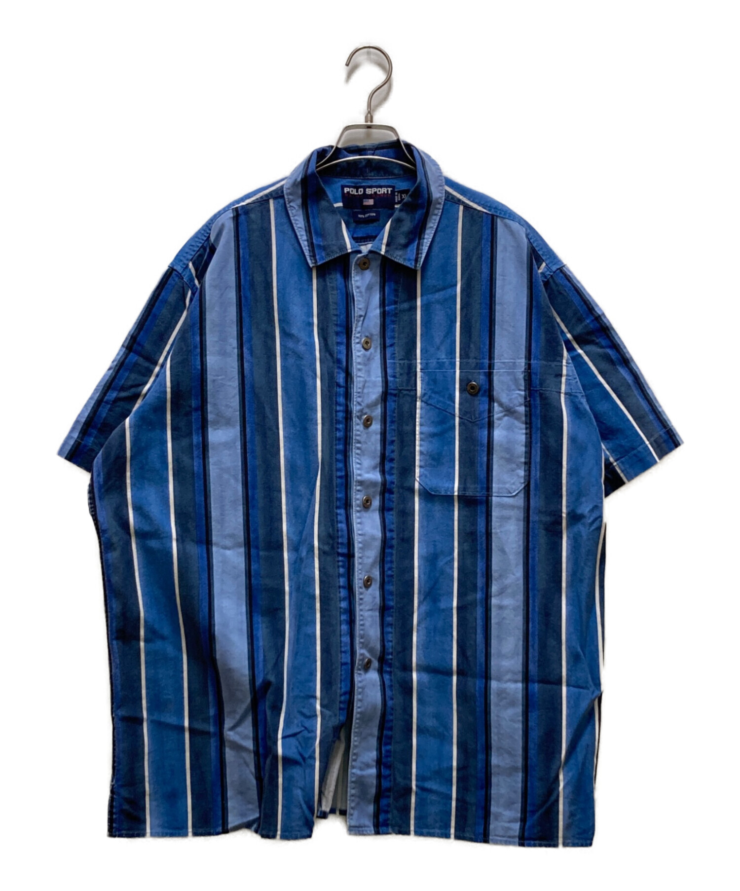 中古・古着通販】POLO SPORT (ポロスポーツ) ストライプシャツ ブルー 