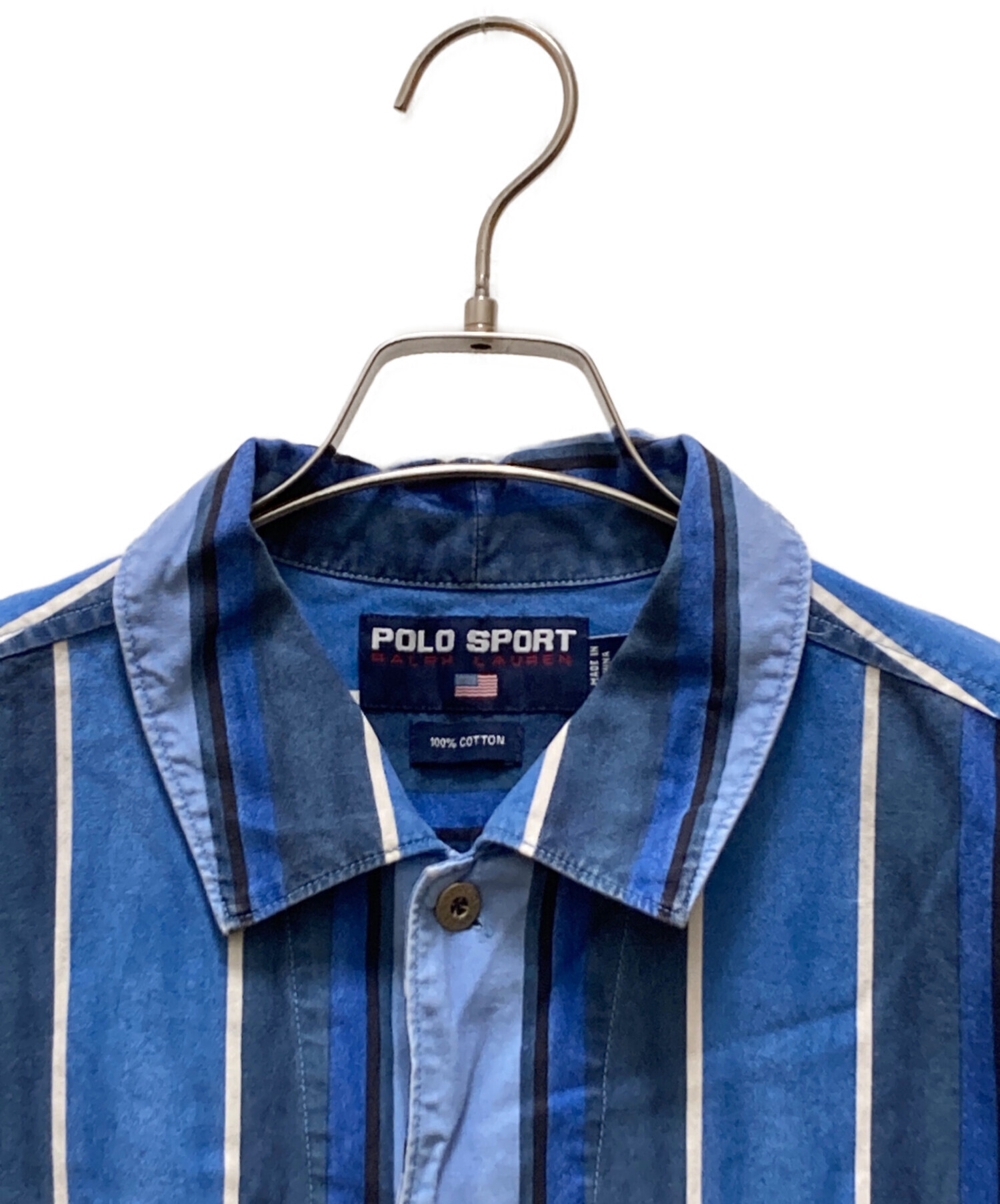 中古・古着通販】POLO SPORT (ポロスポーツ) ストライプシャツ ブルー 