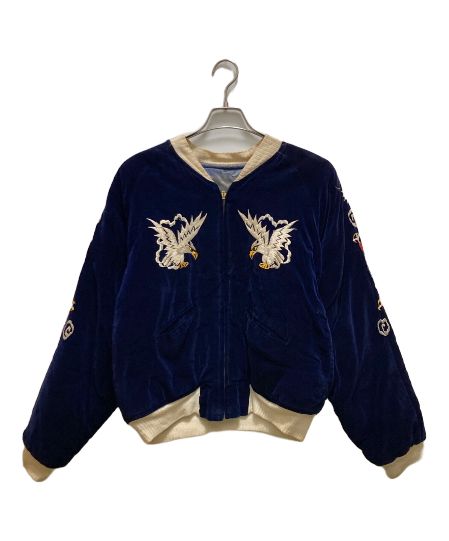 【超希少‼️】美品  ボンバージャケット スカジャン M 紺 古着 中古・古着通販】VINTAGE (ヴィンテージ) ヴィンテージ両面別珍