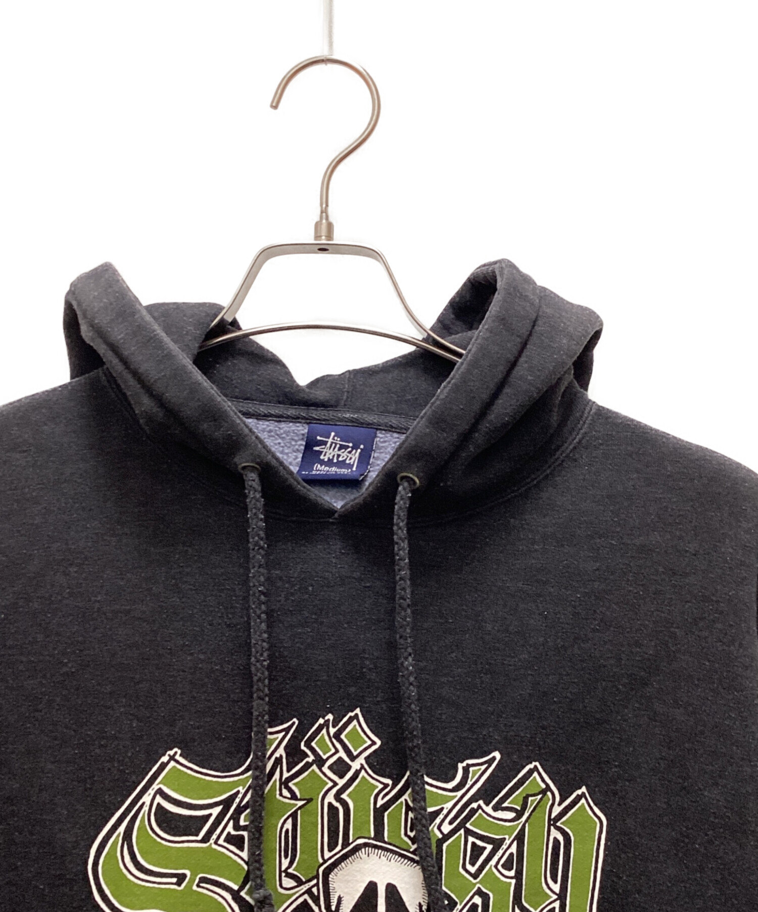 【即日発送】STUSSY Vintage スカル　パーカー　古着　USA 中古・古着通販】stussy (ステューシー) スカルロゴプルオーバー
