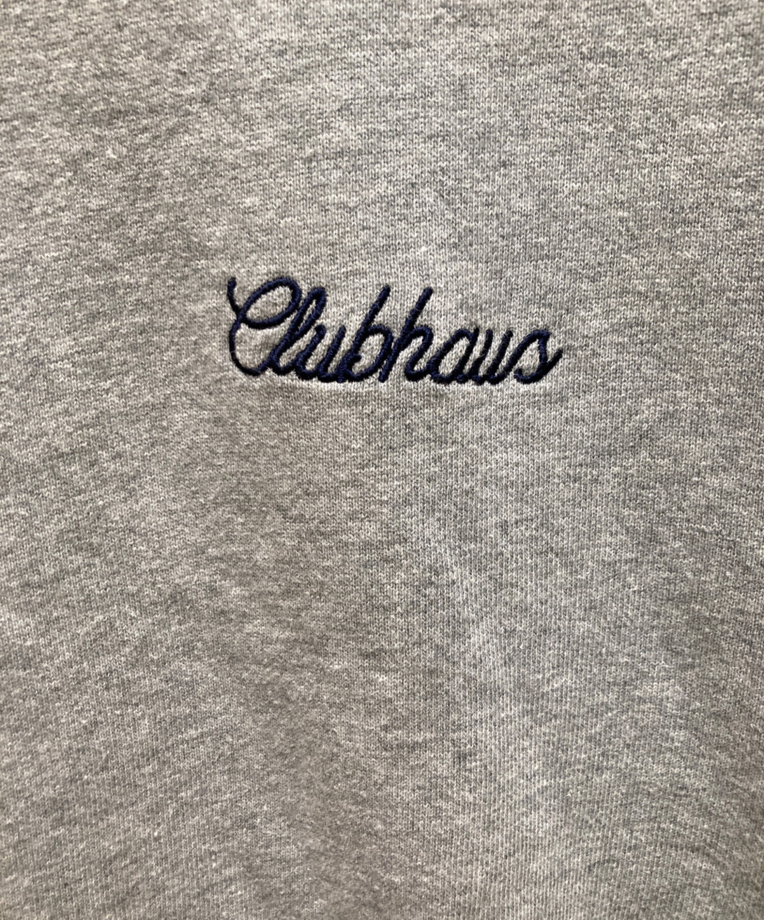 【美品】クラブハウス トレーナー 杢グレー バックプリント  メンズ Middle ゴルフウェア CLUB HAUS 中古・古着通販】CLUB HAUS (クラブハウス) 半袖襟付きスウェット