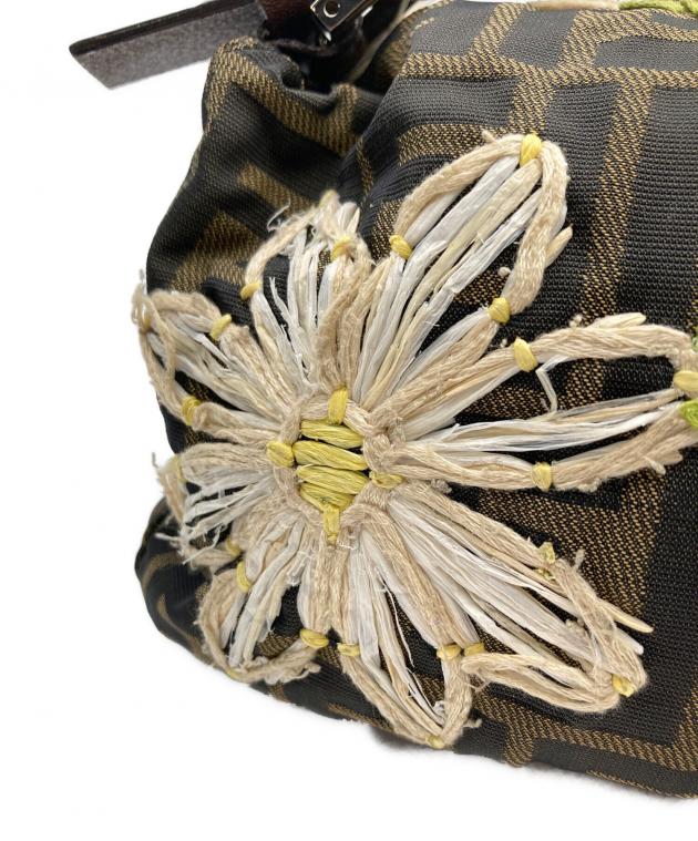 ク*ロ様 FENDI フェンディ 花柄刺繍 ハンドバッグ 中古品 中古・古着通販】FENDI (フェンディ) 花柄刺繍マンマバケットバッグ