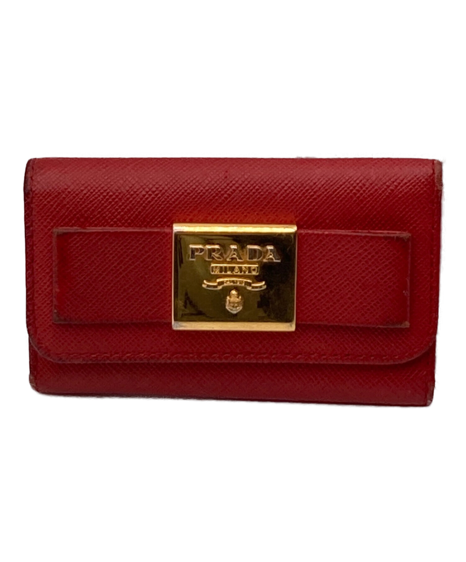 中古・古着通販】PRADA (プラダ) サフィアーノ6連キーケース レッド