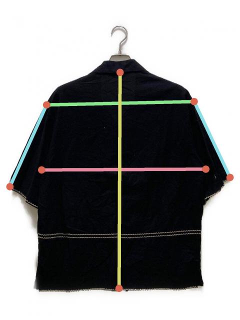 中古・古着通販】ZARA (ザラ) 刺繍オープンカラーシャツ ブラック