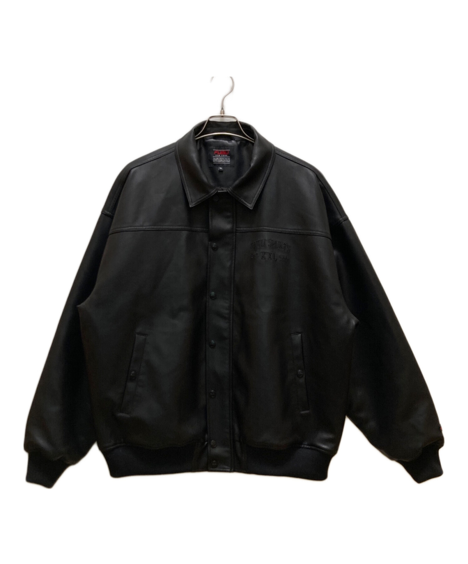 中古・古着通販】FUBU (フブ) エコレザーブルゾン ブラック サイズ:XL 