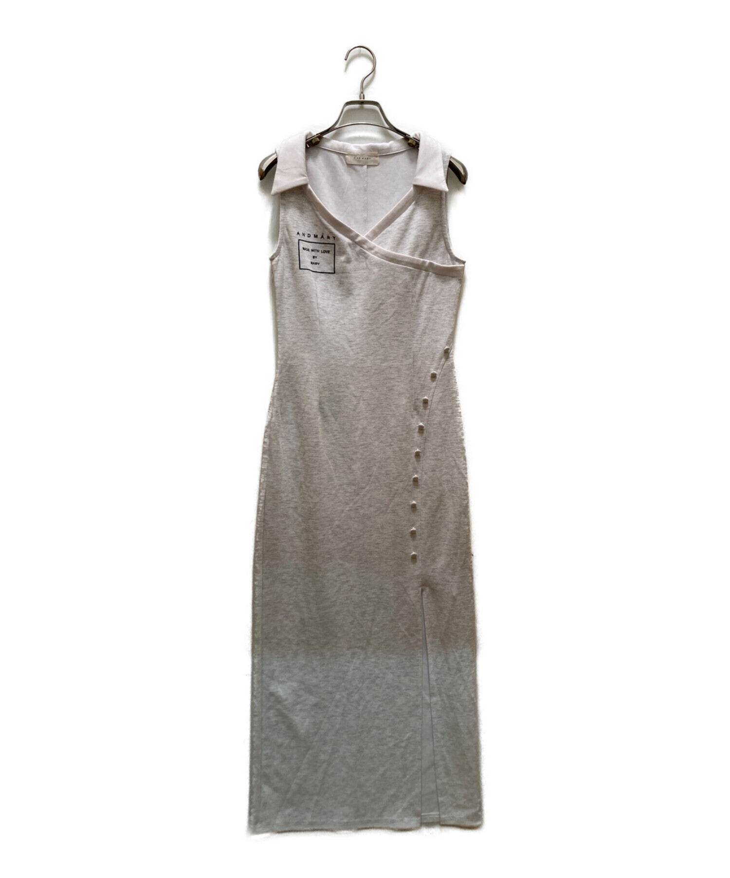 中古・古着通販】and mary (アンドマリー) Karen logo dress グレー