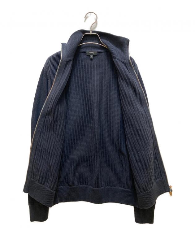 【美品 22年モデル】Theory セオリー ドライバーズニット ネイビー L 中古・古着通販】theory (セオリー) ダブルジップドライバーズニット