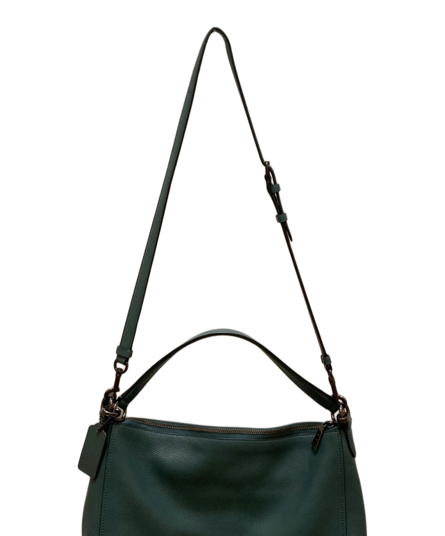 美品 COACH グリーン 2WAY ハンドバッグ 中古・古着通販】COACH (コーチ) 2WAYショルダーバッグ グリーン