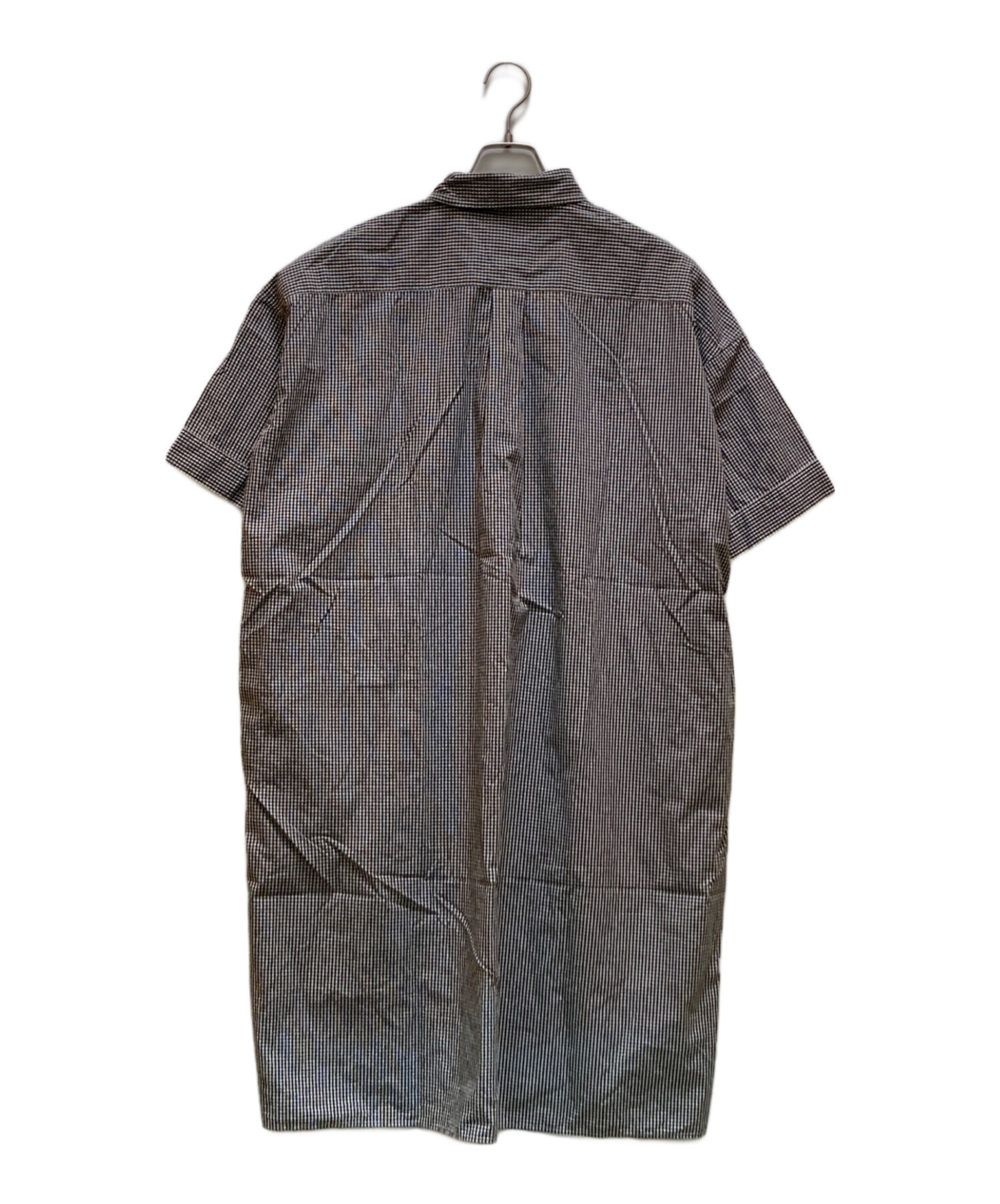 み*マ様 人気 ダントン 希少カラー チェック コットン ワンピース ブラウン系 中古・古着通販】DANTON (ダントン) コットンポプリンチェック半袖