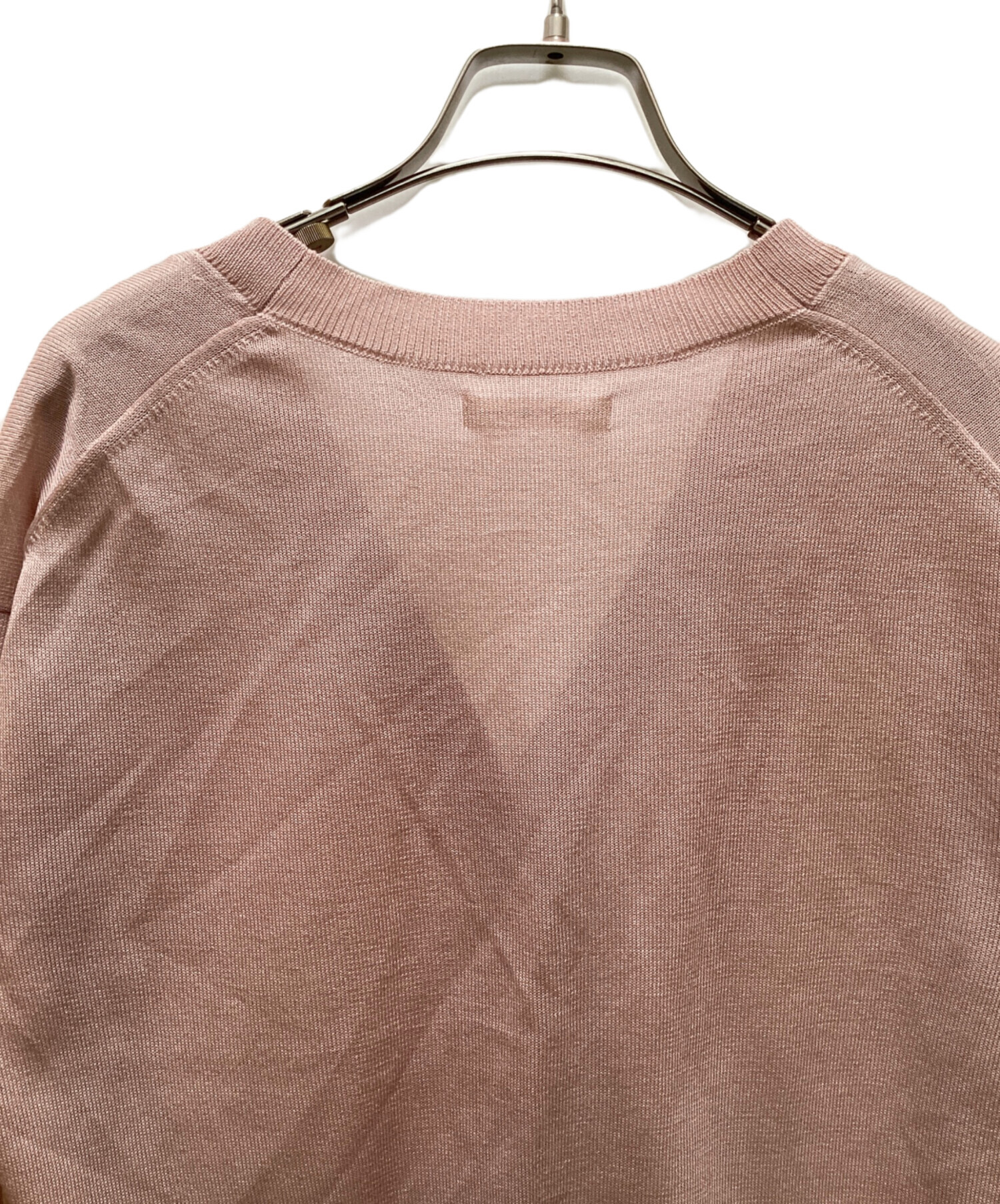 中古・古着通販】anuke (アンヌーク) Highgauge Sheer Cardigan ピンク